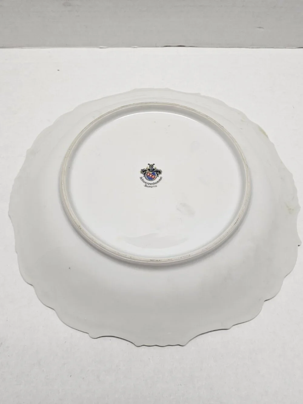 Vintage Antique Schwarzenhammer Bavaria Germany Porcelain Plate Scalloped Rim
